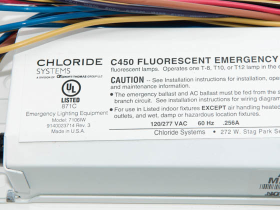 Chloride C450 450 Lumen, One Lamp, 90 Minute Fluorescent Lamp Emergency Ballast