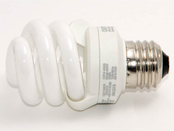 TCP TEC48909 48909-27 (2700K) 9W Warm White Spiral CFL Bulb, E26 Base