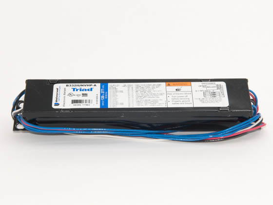 Universal Douglas B332IUNVHP-A010C B332IUNVHP-A010C (DISC-USE B332IUNVHP-A000I) Universal 120-277 Volt Three Lamp Standard F32T8 Electronic IS Ballast, Standard Ballast Factor Model