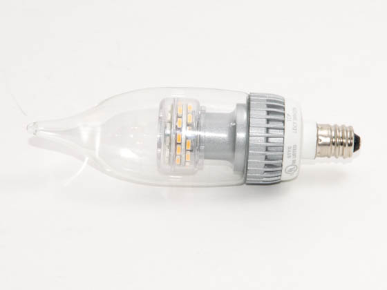 TCP LDCF3WH30K 15W Incandescent Equivalent, 25000 Hour, 3 Watt, 120 Volt Soft White DIMMABLE Flame Tip LED Decorative Bulb.