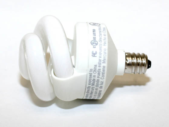TCP TEC48905C 5 Watt Spiral Lamp (Candelabra Base) 25 Watt Incandescent Equivalent, 5 Watt, 120 Volt Warm White Spiral CFL Bulb
