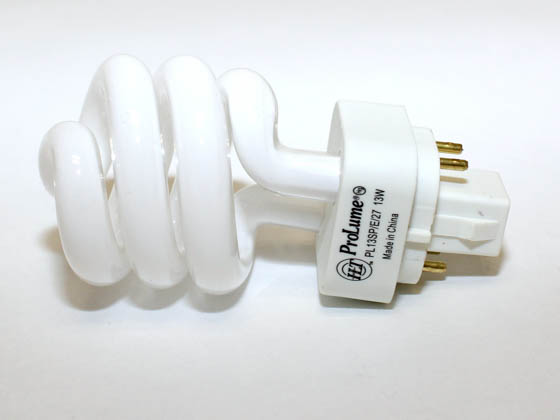 Halco Lighting HAL109692 PL13SP/E/27  (GX24q-1) Halco 13W 4 Pin GX24q1 Warm White Spiral CFL Bulb