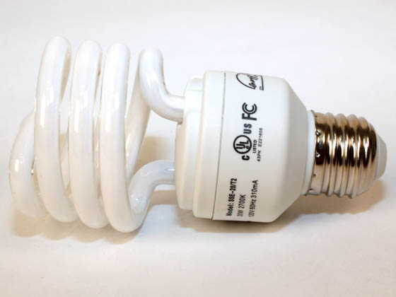 Sunrise Lighting Co. SSE-20/2700K/T2 20W/2700K Spiral 75W Incandescent Equivalent, ENERGY STAR Qualified.  20 Watt, 120 Volt Warm White CFL Bulb.
