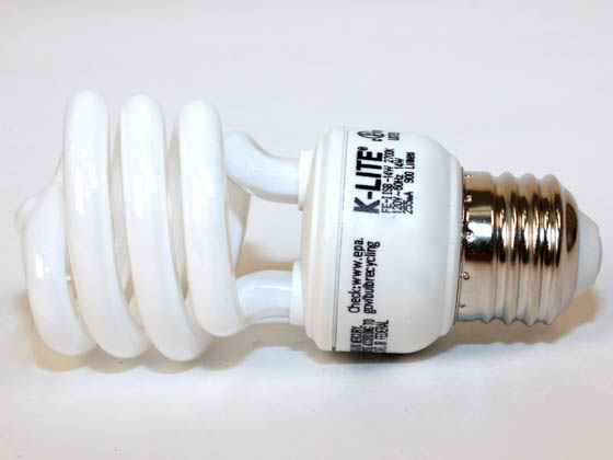 K-Lite K1993 14W/2700K Spiral 60 Watt Incandescent Equivalent, 14 Watt, 120 Volt Warm White Spiral CFL Bulb