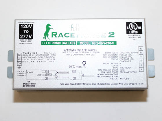 Fulham RHA-UNV-218-K RaceHorse 2 Electronic CFL Ballast Contractor Kit, 120/277 Volt