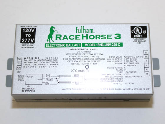Fulham RHA-UNV-226-K RaceHorse 3 Electronic CFL Ballast Contractor Kit 120V - 277V