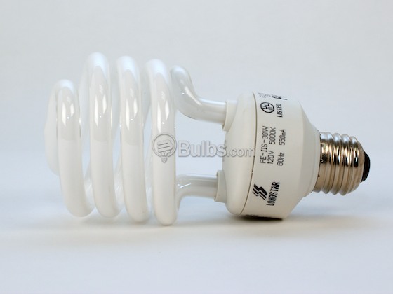 Longstar FE-IIS-30W/5000K 30W/5000K Spiral 120 Watt Incandescent Equivalent, 30 Watt, 120 Volt Bright White Spiral CFL Bulb