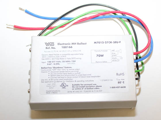 Universal Douglas 188166.02 M7012-27CK-5EU-F Universal Electronic Ballast 120V to 277V for 70W Metal Halide Lamp