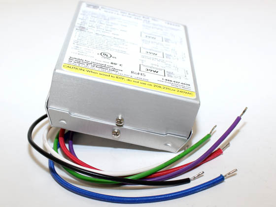 Universal Douglas 188629.02 M3912/27CK-5EU-JT3 Universal Electronic Ballast 120V to 277V for 39W Metal Halide Lamp, Rear Mounting Studs