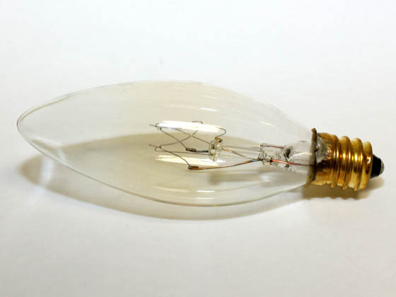 Bulbrite 490115 15CTC/25/2  (120V) 15W 120V Clear Blunt Tip Decorative Bulb, E12 Base