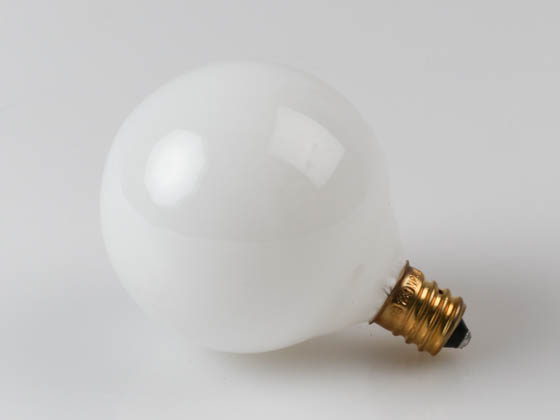 Bulbrite 310125 25G16WH3 25W 130V G16 White Globe Bulb, E12 Base