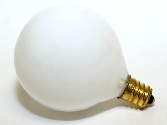 Bulbrite 310140 40G16WH3 40W 130V G16 White Globe Bulb, E12 Base