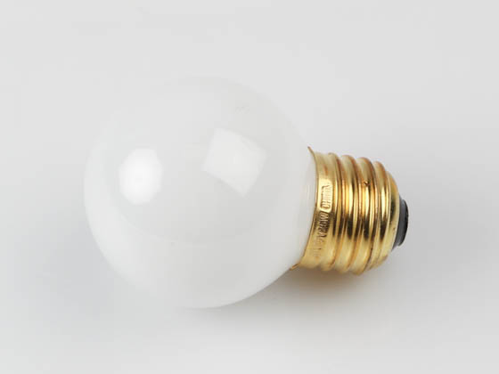 Bulbrite 310225 25G16EWH 25W 125V G16.5 White Globe Bulb, E26 Base