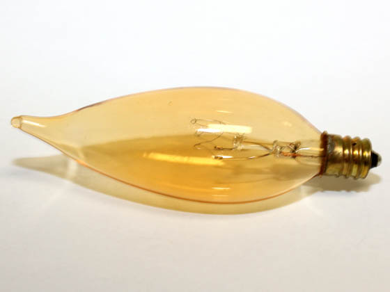Bulbrite 412015 15CFA/32/3 15W 130V Amber Antique Bent Tip Decorative Bulb, E12 Base