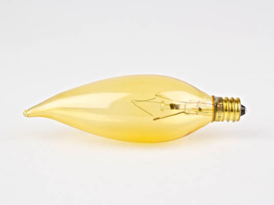Bulbrite 412025 25CFA/32/3 25W 130V Amber Antique Bent Tip Decorative Bulb, E12 Base
