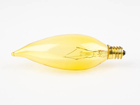 Bulbrite 412040 40CFA/32/3 40W 130V Amber Antique Bent Tip Decorative Bulb, E12 Base