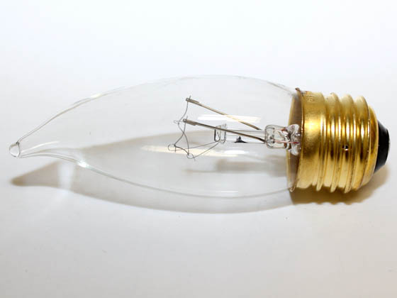 Bulbrite 498040 40EFC/2 40W 120V Clear Bent Tip Decorative Bulb, E26 Base