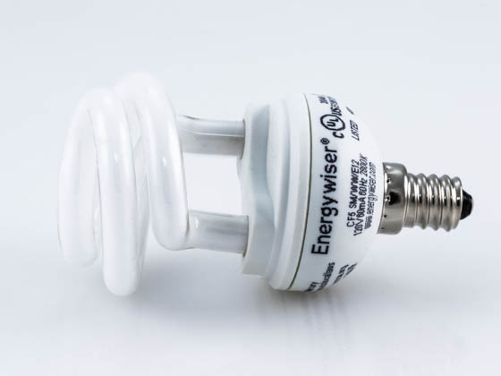 Bulbrite 509005 CF5SM/WW/E12 5W 120V Warm White Spiral CFL Bulb, E12 Base