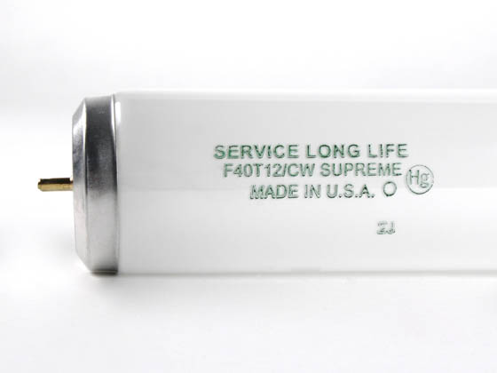 Service Long Life 3000-900 F40T12/CWSUPREME 40 Watt, 48 Inch T12 Cool White Fluorescent Bulb