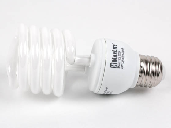 MaxLite 70843 SKS23T2DL (23W, 5000K) 100 Watt Incandescent Equivalent, 23 Watt, 120 Volt Bright White Spiral CFL Bulb