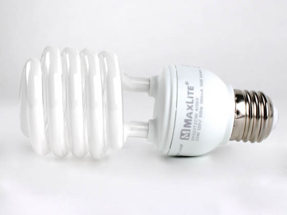 MaxLite 70842 MLM23SCW 100 Watt Incandescent Equivalent, 23 Watt, 120 Volt Cool White Spiral CFL Bulb