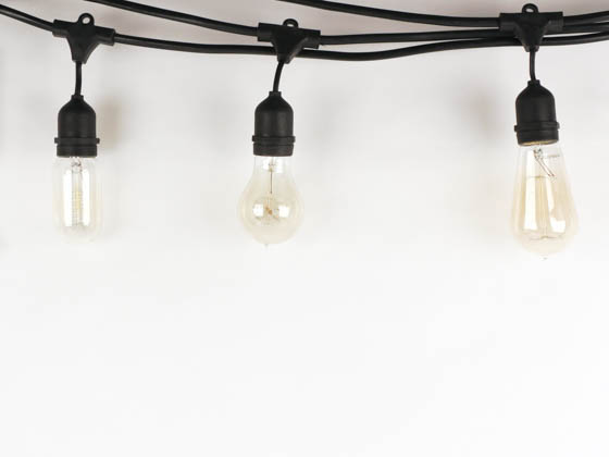 Bulbrite B810001 STRING15/E26 Black Medium Socket Commercial Grade Decorative String Lights, BULBS NOT INCLUDED