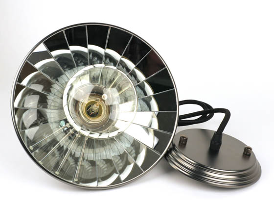 Bulbrite B810011 NOS/PEND/SHADE-PW Nostalgic Pendant Fixture With Shade, Antique Pewter Finish