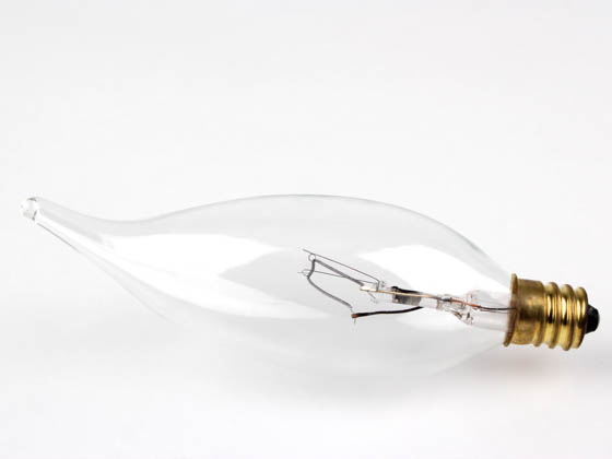 Bulbrite 403560 60CFC/HV 60W 220V Clear Bent Tip Decorative Bulb, E12 Base