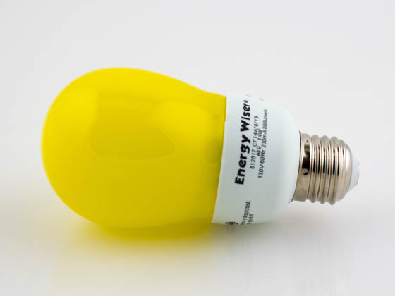 Bulbrite 512517 CF14A19/YB (DISC-NO SUB) 60 Watt Incandescent Equivalent, 14 Watt, 120 Volt Yellow Bug Lite CFL Bulb