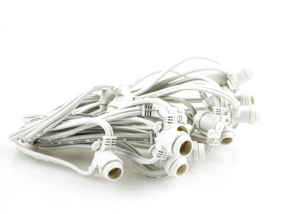 Bulbrite 810053 STRING15/E12/WHITE-NOSA15KT 15 Socket String Lights with 25W Nostalgic Bulbs