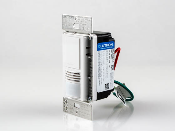 Lutron Electronics MS-A102-WH Lutron Maestro Dual Technology Ultrasonic and PIR Occupancy Sensor Switch, Single Circuit