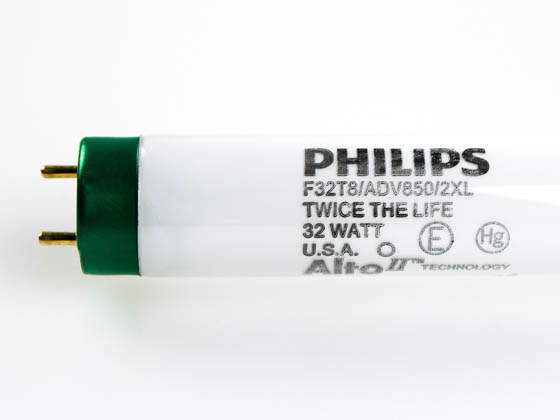 Philips Lighting 434076 F32T8/ADV850/2XL/ALTO II 32W Philips 32W 48in T8 Twice-the-life Bright White Fluorescent Tube