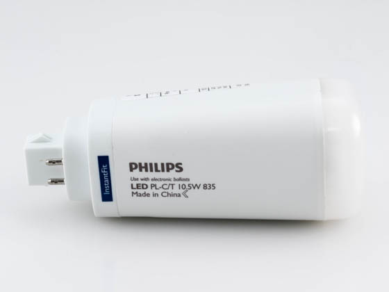Philips Lighting 458422 10.5PL-C/T/COR/26V-835/IF13/P/4P/DIM10/1 Philips 10.5W 4 Pin Vertical 3500K G24q LED Bulb, Ballast Compatible