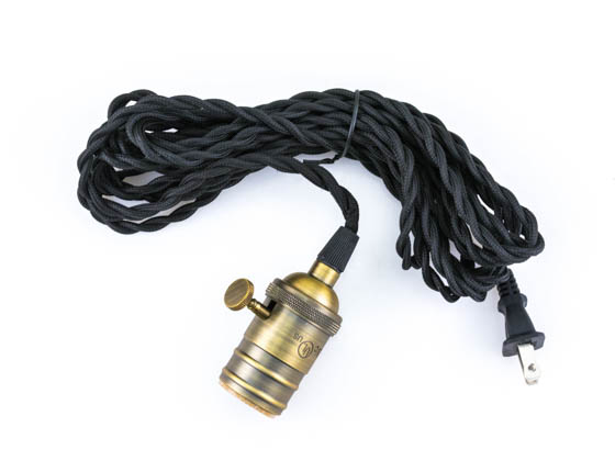 Bulbrite 810013 NOS/PEND/SWAG Nostalgic Bare Pendant with 2 Wire Plug