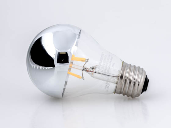 Bulbrite 776571 LED4A19/27K/FIL/HM Dimmable 4W 2700K Half Mirror A19 Filament LED Bulb