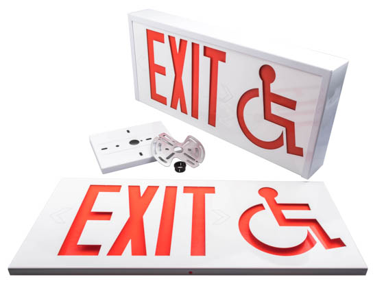 Value Brand 28797 ISA-EXIT Steel Exit Sign Featuring Wheelchair Accessibility Symbol