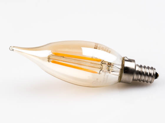 Bulbrite 776603 LED2CA10/22K/FIL-NOS/2 Dimmable 2.5W 2200K Vintage CA10 Filament LED Bulb, Enclosed Fixture Rated