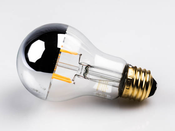 Bulbrite 776671 LED5A19/27K/FIL/HM/2 Dimmable 5W 2700K Half Mirror A19 Filament LED Bulb