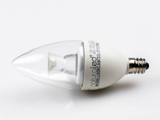 NaturaLED 5839 LED5CAB/32L/E12/50K Dimmable 5W 5000K Decorative LED Bulb