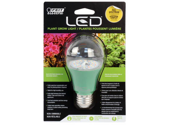 Feit Electric A19/GROW/LEDG2 Feit 9 Watt 3300K A-19 LED Grow Bulb