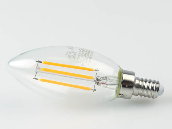 QLS FB11D4022KE12C Dimmable 4W 2200K Decorative Vintage Filament LED Bulb, Enclosed Fixture Rated