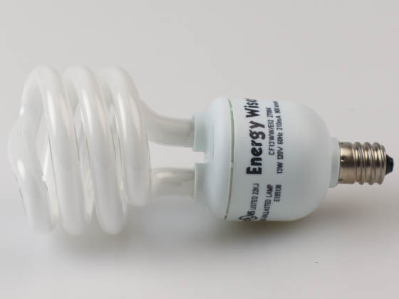 Bulbrite 509010 CF13WW/E12 13W 120V Warm White Spiral CFL Bulb, E12 Base
