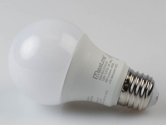 MaxLite 14099393 E6A19DLED40/G6 Maxlite Dimmable 6W 4000K A19 LED Bulb, Enclosed Rated