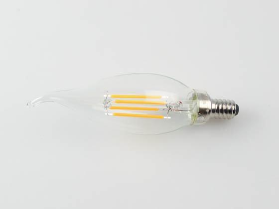 Satco Products, Inc. S9962 5.5W CFC/LED/27K/CL/120V Satco Dimmable 5.5W 2700K CA11 Decorative Filament LED Bulb, Enclosed Fixture Rated