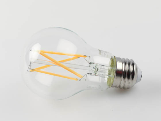 Bulbrite 776874 LED7A19/27K/FIL/3 Dimmable 7W 2700K A19 Filament LED Bulb, Enclosed and Wet Rated