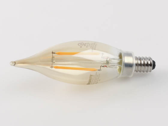Bulbrite 776803 LED2CA10/22K/FIL-NOS/3 Dimmable 2.5W 2200K Vintage Decorative Filament LED Bulb, Enclosed Rated