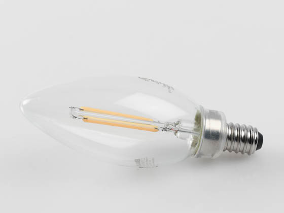 Bulbrite 776855 LED2B11/27K/FIL/E12/3 Dimmable 2.5W 2700K Decorative Filament LED Bulb, Enclosed Fixture Rated