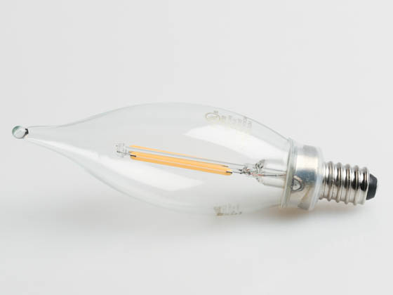 Bulbrite 776858 LED2CA10/27K/FIL/E12/3 Dimmable 2.5W 2700K Decorative Filament LED Bulb, Enclosed Fixture Rated