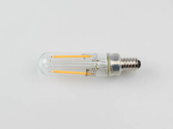 Bulbrite 776880 LED2T6/27K/FIL/E12/3 Dimmable 2.5W 2700K T6 Filament LED Bulb, Enclosed Fixture Rated