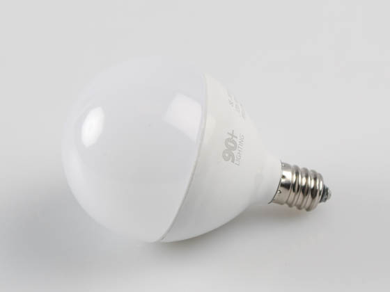 90+ Lighting SE-350.029 Dimmable 5W 2700K 92 CRI G-16.5 Frosted Globe LED Bulb, E12 Base, JA8 Compliant